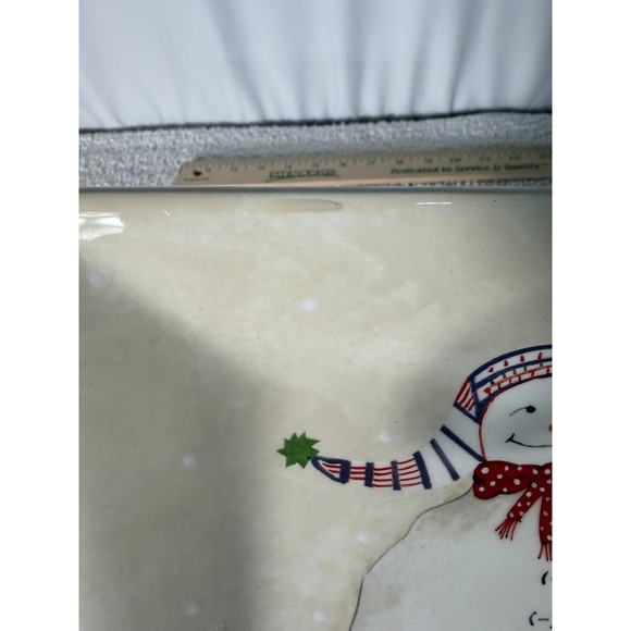 Oneida Square Plate Snowman Christmas Holiday Winter Festive Design - Picture 6 of 9